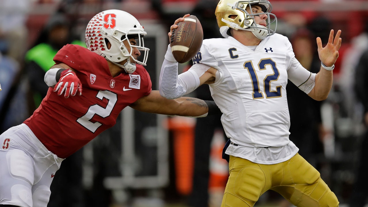 Ian Book throws 4 TD passes, No. 15 Notre Dame tops Stanford